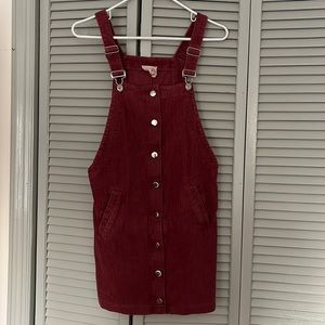 Burgundy Corduroy Mini Dress